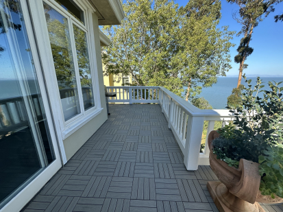 The patio of a residential home.