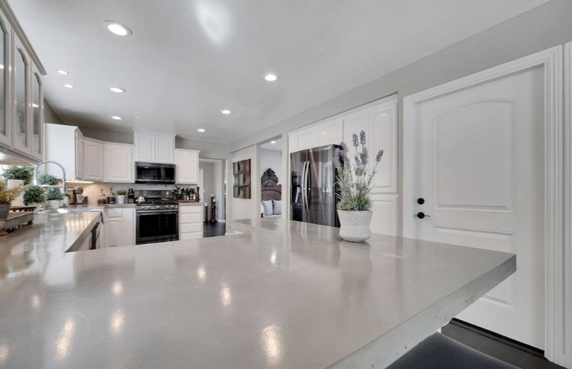 A white kitchen in a residential house.
